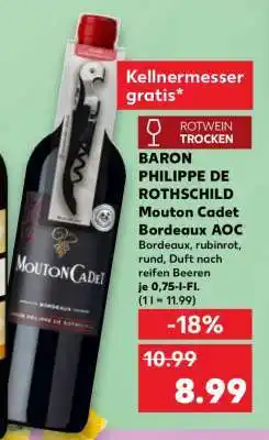 Kaufland BARON PHILIPPE DE ROTHSCHILD Mouton Cadet Bordeaux AOC Angebot