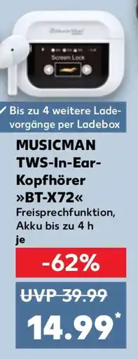 Kaufland MUSICMAN TWS-In-Ear-Kopfhörer BT-X72 Angebot