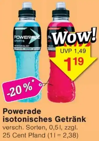 Wiglo Wunderland Powerade isotonisches Getränk Angebot
