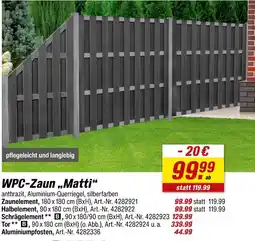 toom Baumarkt Zaunelement wpc-zaun „matti“ Angebot