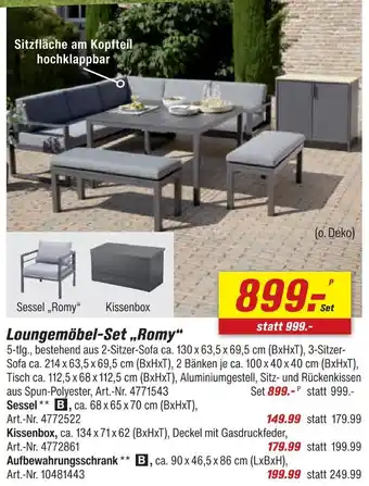 toom Baumarkt Loungemöbel-set romy Angebot