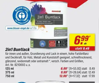 toom Baumarkt Toom 2in1 buntlack Angebot