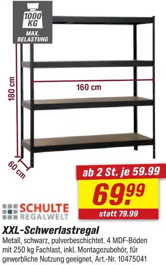 toom Baumarkt Schulte regalwelt xxl-schwerlastregal Angebot