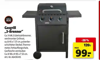 Hagebau Barbecue hero gasgrill „3-brenner“ Angebot