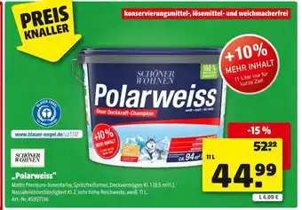 Hagebau Schöner wohnen polarweiss Angebot