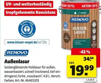 Hagebau Renovo außenlasur Angebot