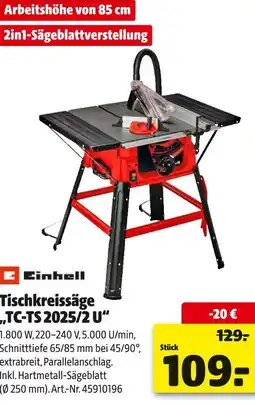 Hagebau Einhell tischkreissäge tc-ts 2025/2 u Angebot