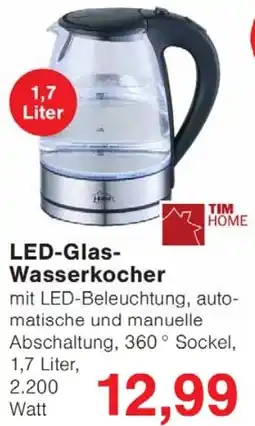 Wiglo Wunderland TIM HOME LED-Glas Wasserkocher Angebot