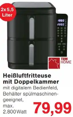 Wiglo Wunderland TIM HOME Heißluftfritteuse mit Doppelkammer Angebot