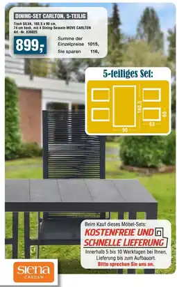 Handelshof Siena GARDEN DINING-SET CARLTON, 5-TEILIG Angebot
