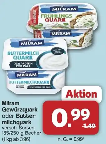 Famila Nord West Milram Gewürzquark oder Buttermilchquark Angebot
