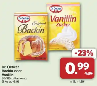 Famila Nord West Dr.Oetker Backin oder Vanillin Angebot