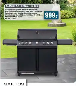 Handelshof SANTOS GASGRILL S-518 PRO ALL BLACK Angebot