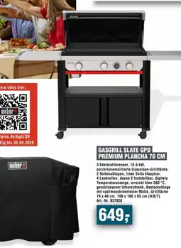 Handelshof weber GASGRILL SLATE GPD PREMIUM PLANCHA 76 CM Angebot
