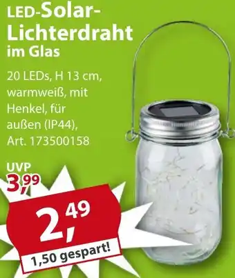 Sonderpreis Baumarkt LED-Solar- Lichterdraht im Glas Angebot