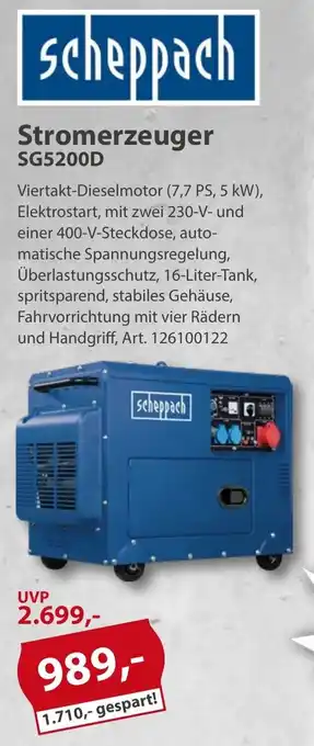 Sonderpreis Baumarkt scheppach Stromerzeuger SG5200D Angebot