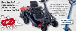Sonderpreis Baumarkt scheppach Benzin-Aufsitzrasenmäher + Akku-Rasentrimmer im Set Angebot