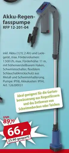 Sonderpreis Baumarkt Akku-Regen- fasspumpe Angebot