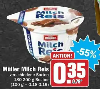 HIT Ullrich Müller Milch Reis 180-200 g Becher Angebot