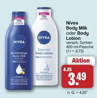 Famila Nord West Nivea Body Milk oder Body Lotion Angebot