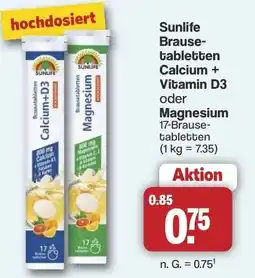 Famila Nord West Sunlife Brausetabletten Calcium + Vitamin D3 oder Magnesium Angebot
