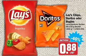 HIT Ullrich Lay's Chips, Doritos oder Bugles 95-175g Beutel Angebot