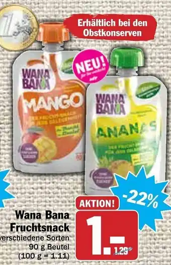 HIT Ullrich Wana Bana Fruchtsnack 90g Beutel Angebot