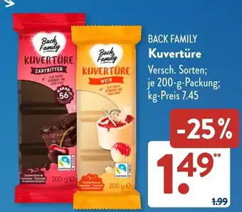 Aldi Süd BACK FAMILY Kuvertüre Angebot