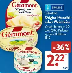 Aldi Süd GÉRAMONT Original französischer Weichkäse Angebot