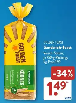 Aldi Süd GOLDEN TOAST Sandwich-Toast Angebot