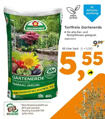 Globus Baumarkt GREENWORLD Torffreie Gartenerde Angebot