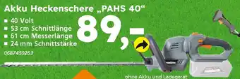 Globus Baumarkt PRIMASTER Akku Heckenschere ,,PAHS 40" Angebot
