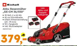 Globus Baumarkt Einhell Akku Rasenmäher ,,GE-CM 36/550" Angebot