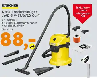 Globus Baumarkt KÄRCHER Nass-Trockensauger "WD 3 V-17/6/20 Car" Angebot