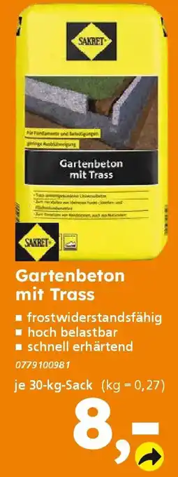 Globus Baumarkt SAKRET Gartenbeton mit Trass Angebot
