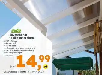 Globus Baumarkt gutta Polycarbonat- Hohlkammerplatte Angebot