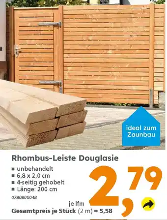 Globus Baumarkt Rhombus-Leiste Douglasie Angebot
