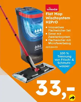 Globus Baumarkt vileda Flat Mop Wischsystem H2PRO Angebot