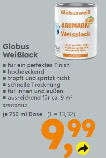 Globus Baumarkt Globus Weißlack Angebot