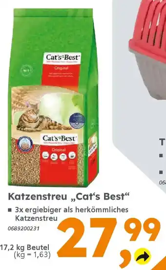Katzenstreu Cat's Best 17.2 kg Angebot bei Globus Baumarkt