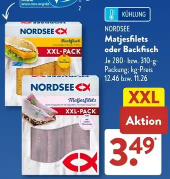 Aldi Süd NORDSEE Matjesfilets oder Backfisch Angebot
