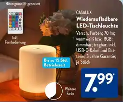 Aldi Süd CASALUX Wiederaufladbare LED-Tischleuchte Angebot