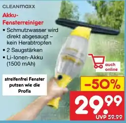 Netto Marken-Discount Clean Maxx Akku-Fensterreiniger Angebot