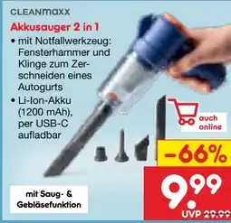Netto Marken-Discount Clean Maxx Akkusauger 2in1 Angebot