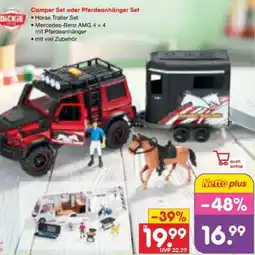 Netto Marken-Discount Dickie Toys Mercedes Pferdeanhänger und Hymer Camper Set Angebot