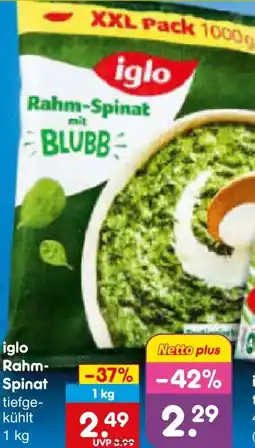 Netto Marken-Discount Iglo Rahmspinat XXL Angebot