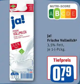 REWE ja! Frische Vollmilch Angebot