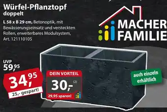 Sonderpreis Baumarkt Würfel-Pflanztopf doppelt Angebot