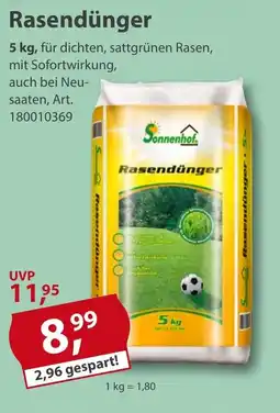 Sonderpreis Baumarkt Sonnenhof Rasendünger Angebot
