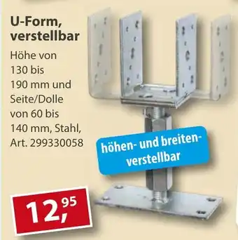 Sonderpreis Baumarkt versch. Pfostenträger U-Form, verstellbar Angebot